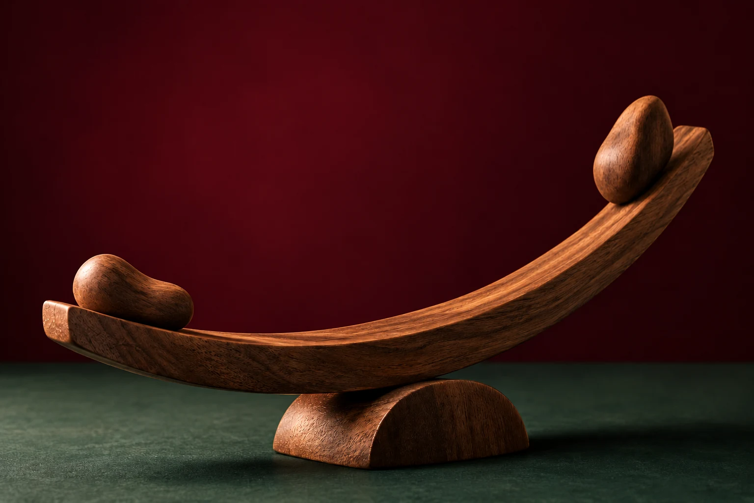 Ilustración IA de una estructura de madera imaginaria en equilibrio; no representa acciones, cuentas ni rentabilidad de una empresa.