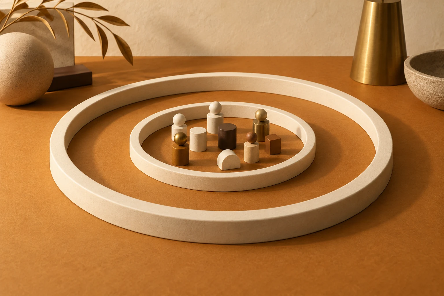 Círculos y figuras abstractas, metáfora conceptual de conjuntos de población.